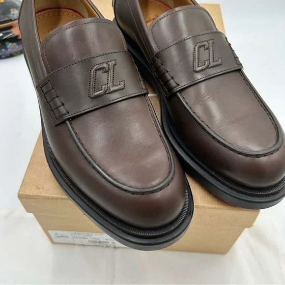 Men’s Christian Louboutin Urbino moc Leather logo Loafers size 41 made in Italy